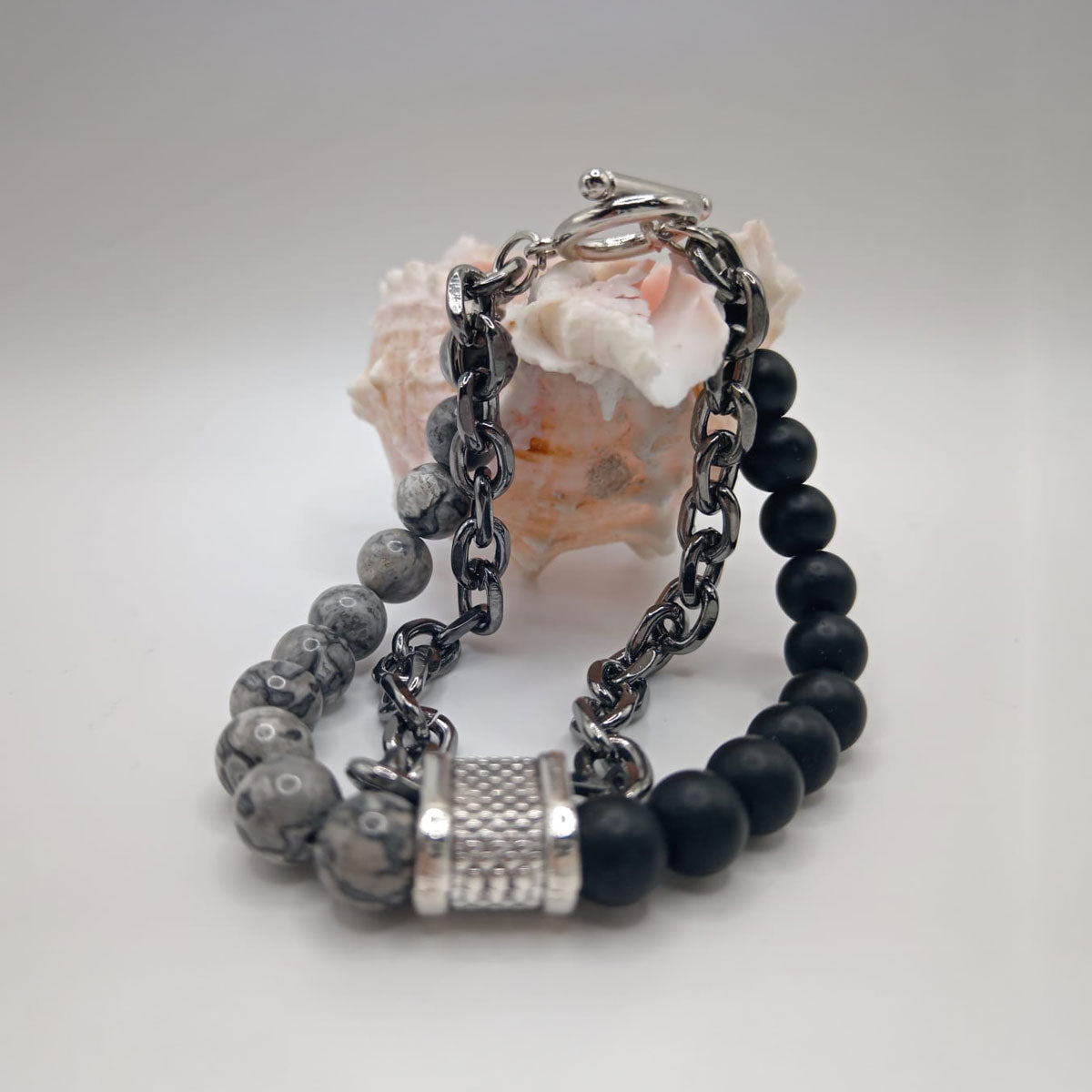 PULSERA DE CUENCAS GREY & BLACK
